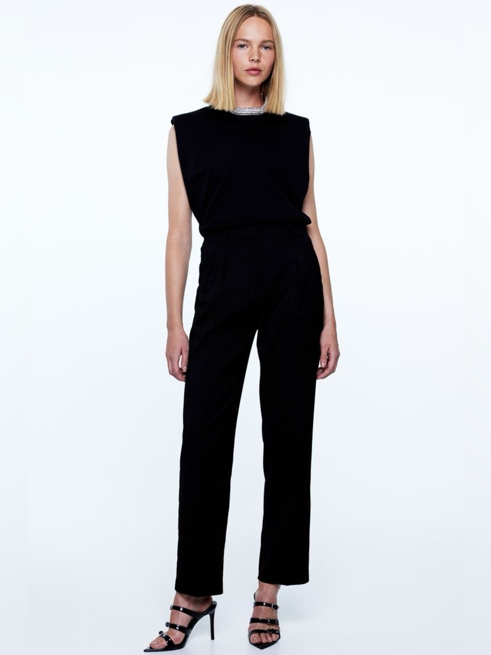 H&M Tapered Trousers Black Size 16